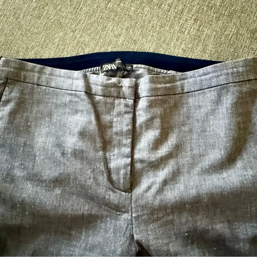 Zara cropped, linen blend pants, XL.